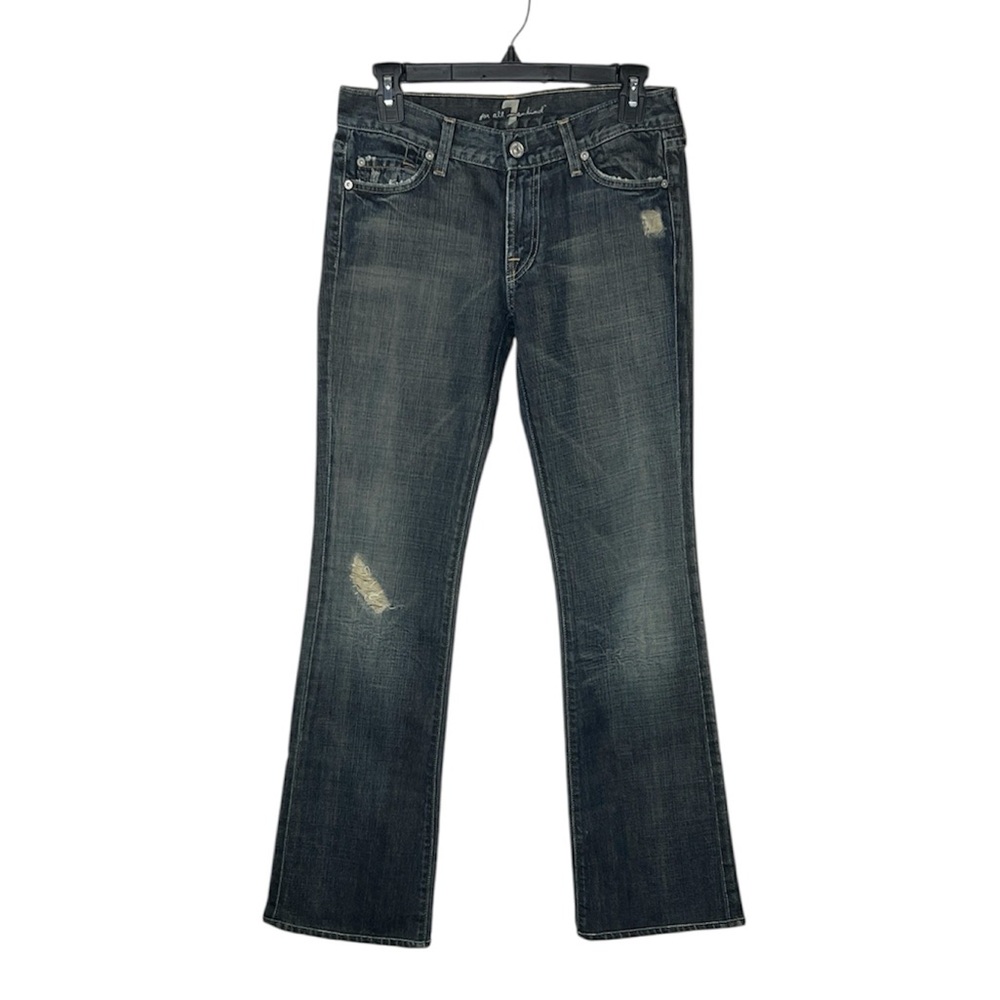 7 for All Mankind 100% Cotton distressed low rise bootcut denim size 27